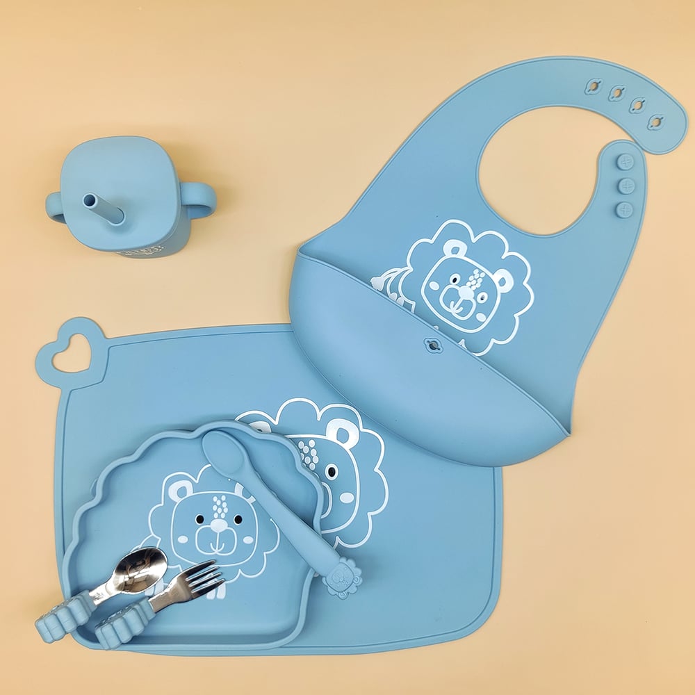 Lion Silicone Baby Feeding Set