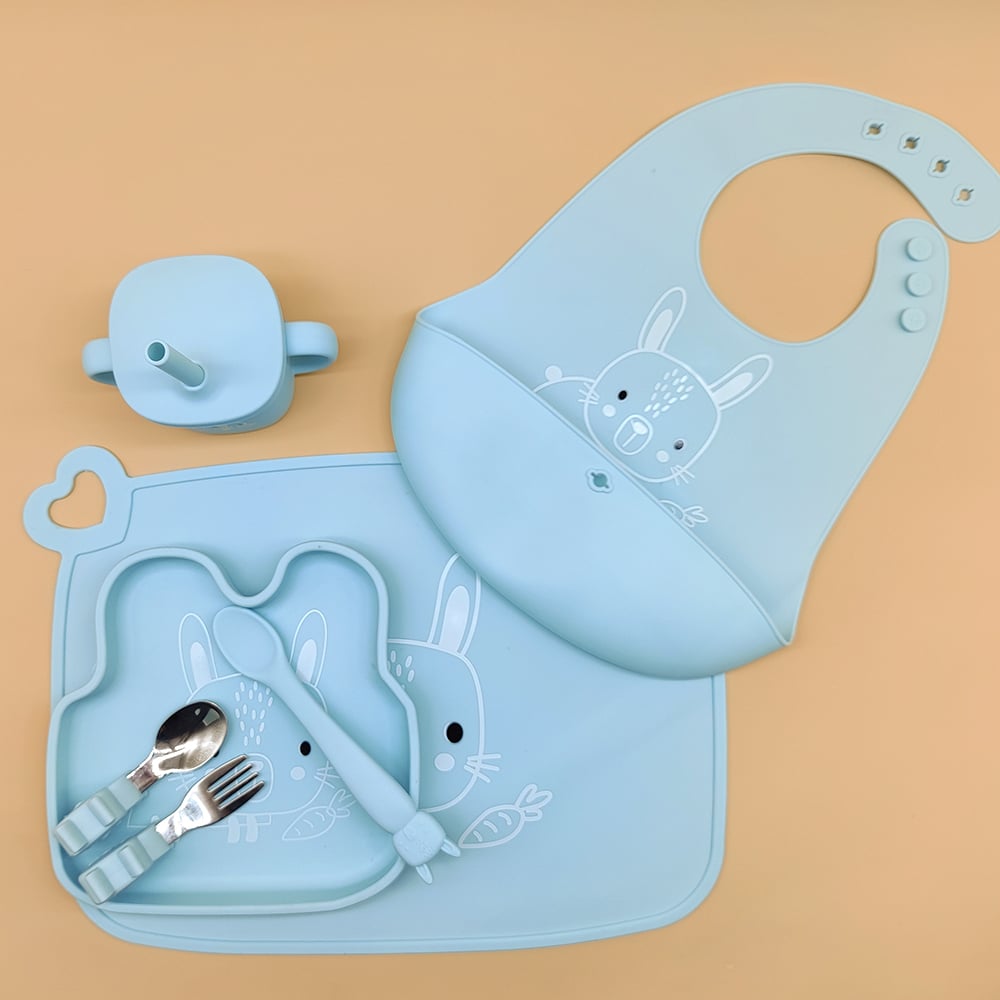 Rabbit Silicone Baby Feeding Set