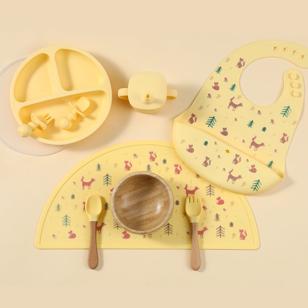 2024 Manufacturer Baby Placemat And Plate Silicone Feeding Set Bamboo