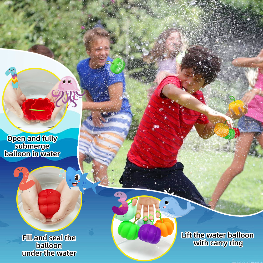 Manufacturer Silicone Pool Beach Summer Water Toys Refillable Water Bomb Reusable Water Balloons for kids Outdoor Games