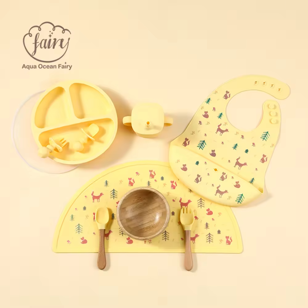 2024 Manufacturer Baby Placemat And Plate Silicone Feeding Set Bamboo