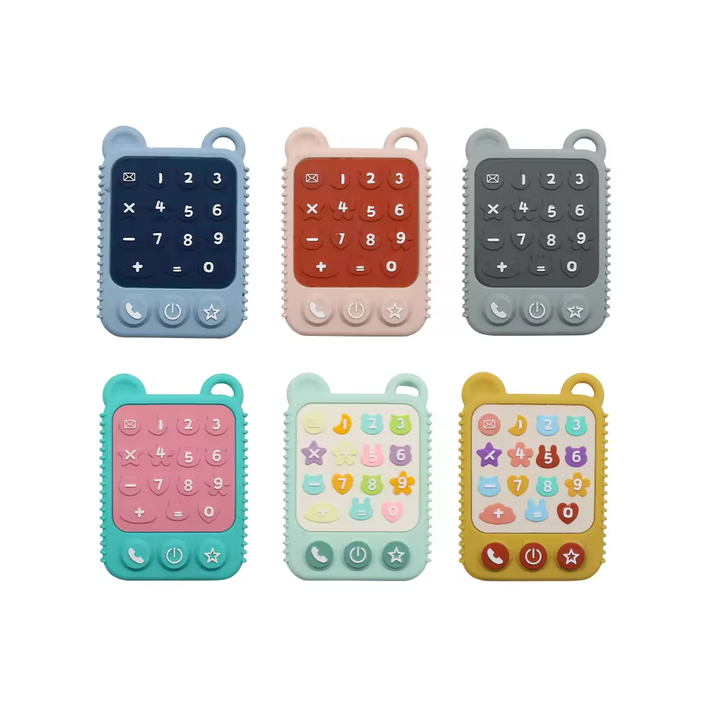 Silicone Baby Teething: Remote Control Shape Teething Toys for Babies 6-12 Months