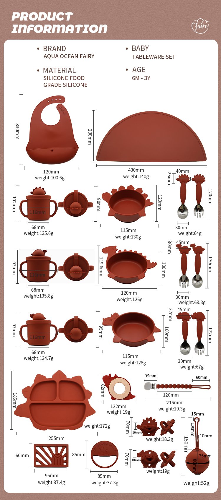 New Products BPA Free Silicone Feeding Set Baby for 6M+