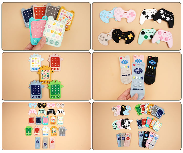 Manufacturer Food Grade Game controller pad handle Tv Remote Control animals Shape Baby Teether Toys For Babies