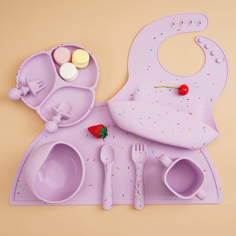 Food Grade Silicone Feeding Sets Baby Kids