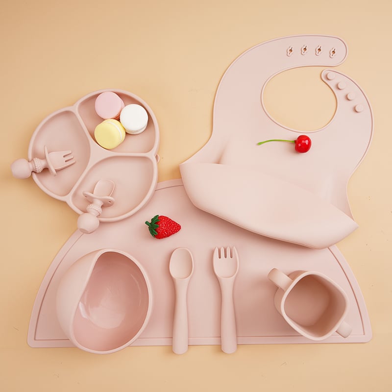 BPA Free Food Grade Silicone Baby Feeding Set