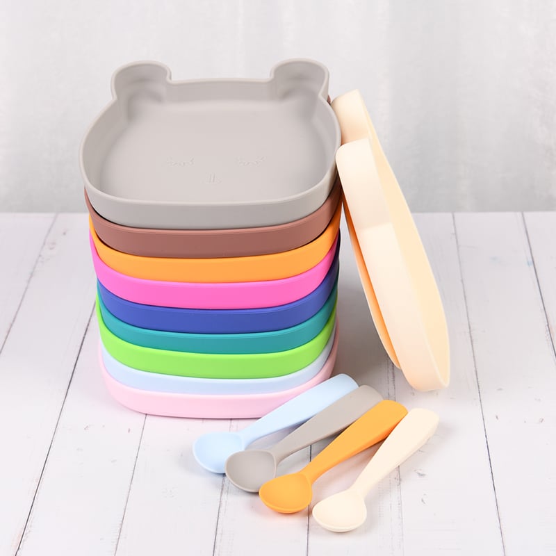 Strong Suction Feeding Baby Silicone Plate For Kids