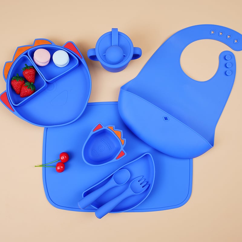 Rocket Plates Kids Silicone Baby Feeding Set