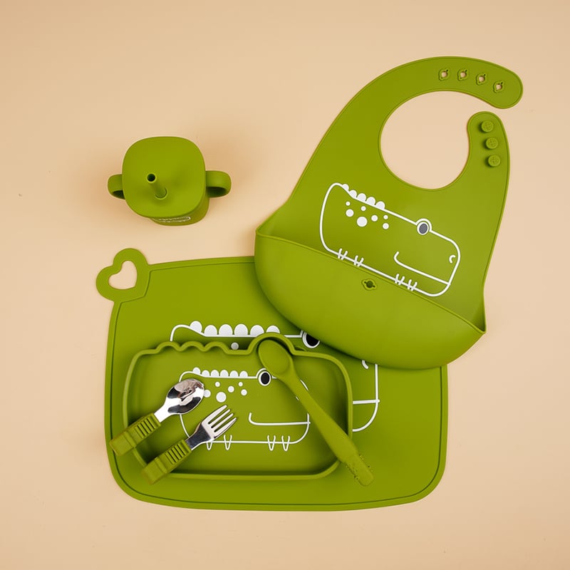 Dinosaur Silicone Baby Feeding Set