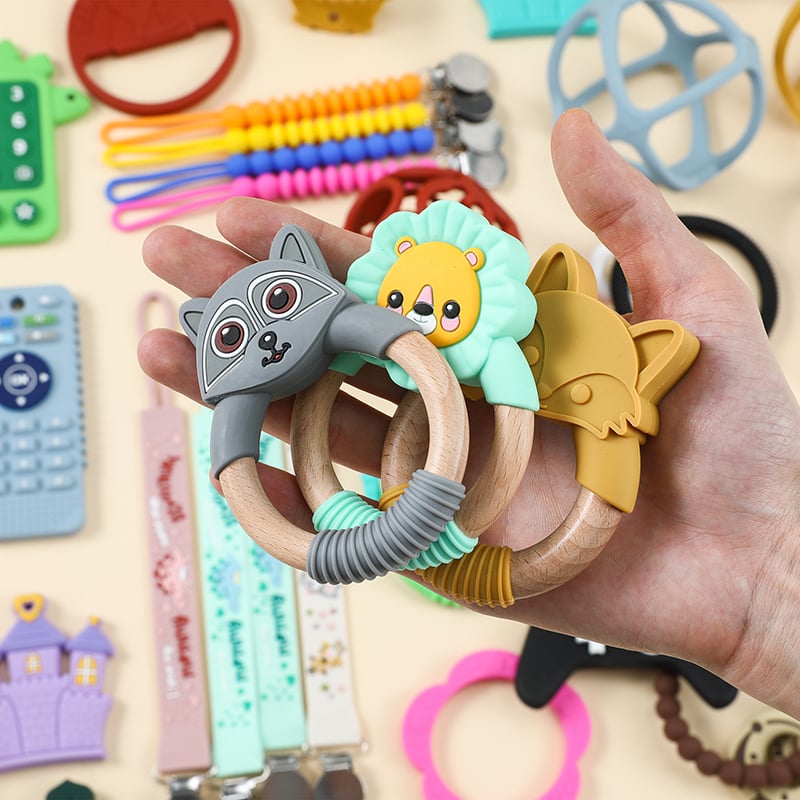 Animal Silicone Wooden Teether