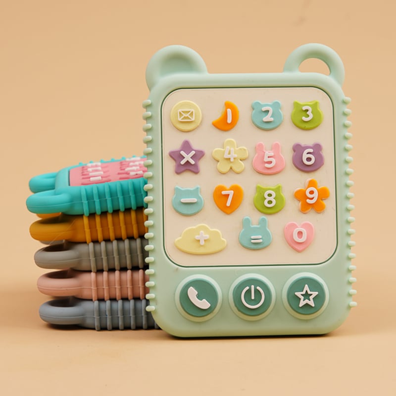 Wholesale BPA free Food Grade Tv Remote Control Shape Baby Teether Toys Game pad calculator teether for infant