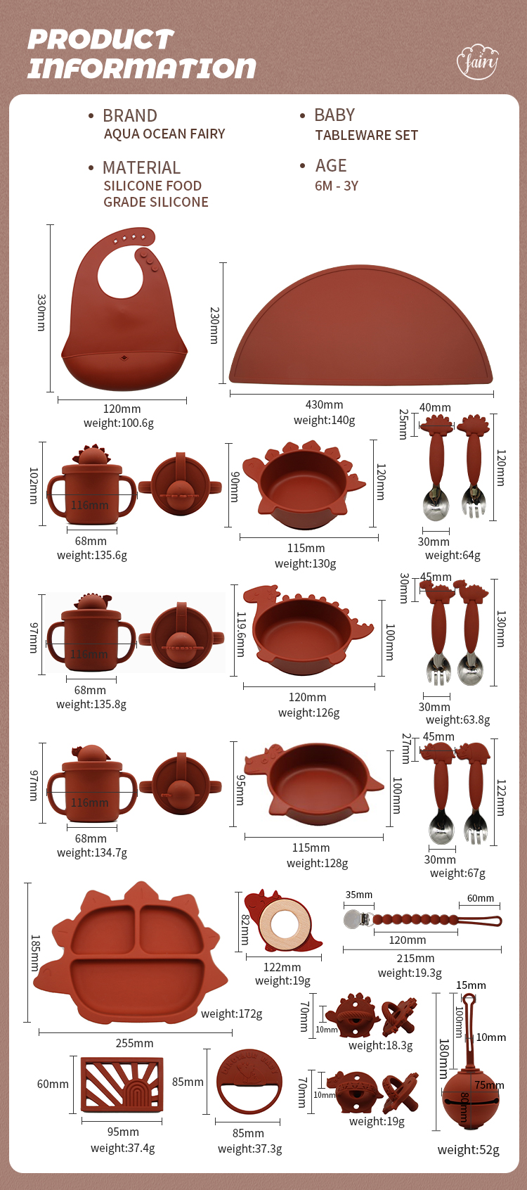 New Designs 2024 Cute Animal Baby Weaning Feeding Set for 6-12Months